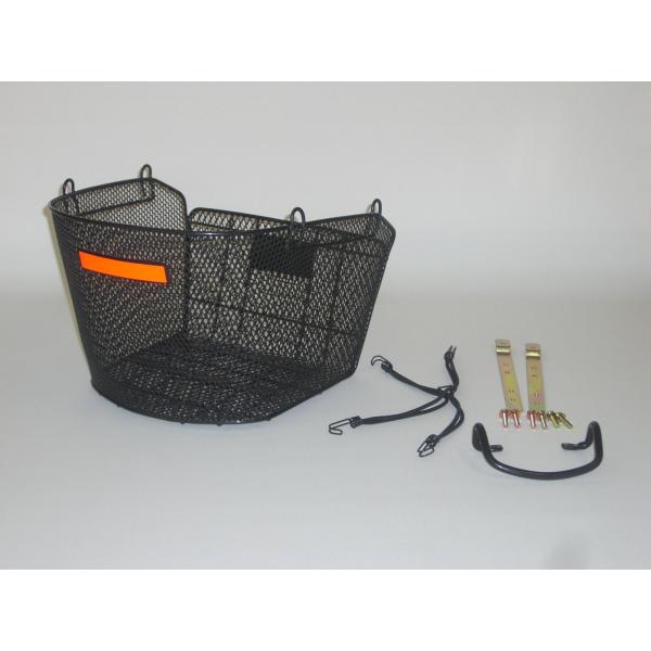取手付リアバスケットRB-03BL (スクーター・ミニバイク・電動自転車等向け) 後カゴ リアカゴ ...