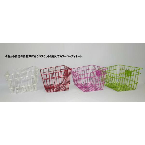 自転車バスケット前カゴ カラー角型ワイヤーバスケット前カゴ かご バスケット ワイヤーカゴ スチール...