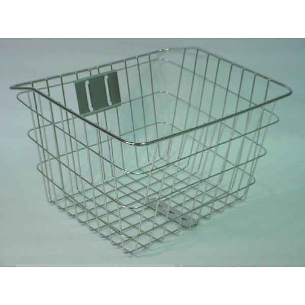 自転車用角型ステンレスバスケットST-80SUS／自転車前カゴ自転車バスケット前カゴ 角型ワイヤーバ...