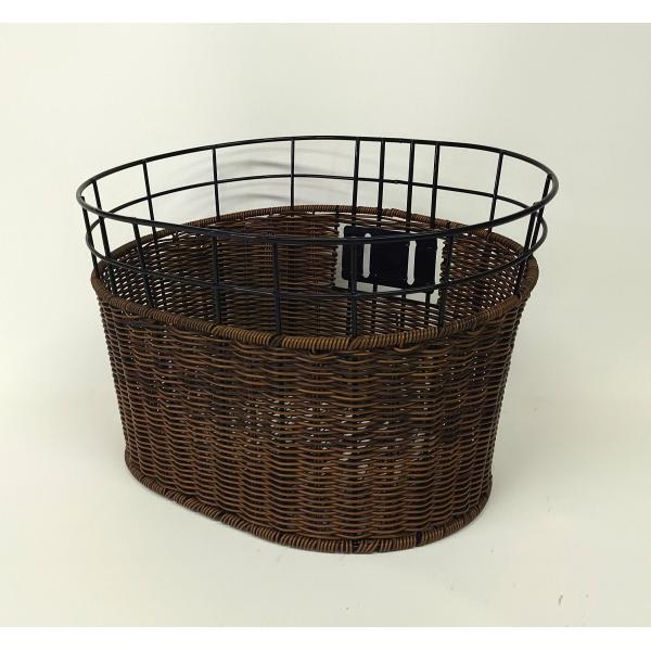 自転車用バスケットSVN-24BL／自転車籐風前カゴ 自転車籐風バスケット 籐風バスケット 前カゴ ...