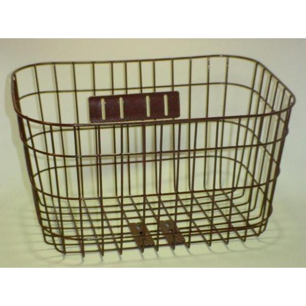 ワイド丸型ワイヤーバスケットW-114CH 大きい 自転車カゴ 自転車バスケット ワイヤーバスケット...