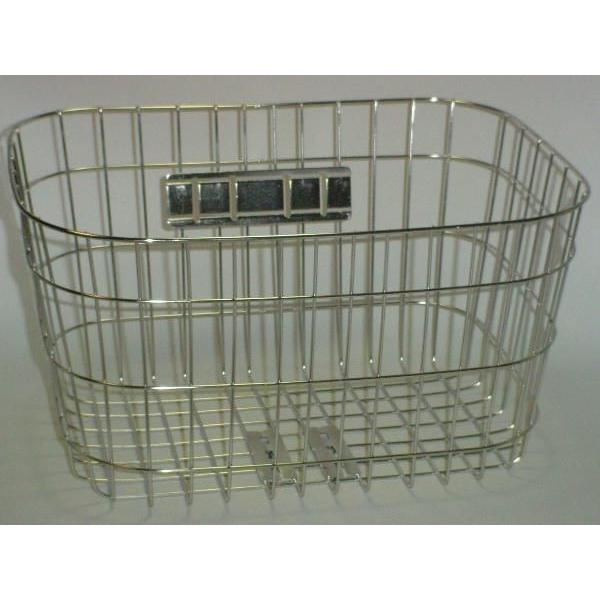 ワイド丸型ワイヤーバスケットW-114SUS 大きい 自転車カゴ 自転車バスケット ワイヤーバスケッ...