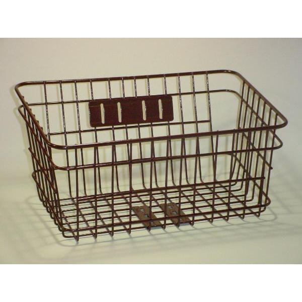 ワイド角型ワイヤーバスケットW-556CH 自転車前カゴ 幅広 大きいフロントバスケット 角型 ワイ...