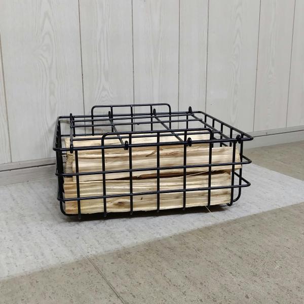 薪用(マルチ)バスケット カゴ アウトドア キャンプ バーベキュー BBQ 薪ストーブ 把手付き 保...