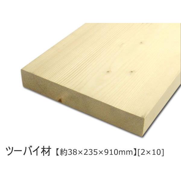 2x10 木材 ツーバイ材 （約38×235×910mm）（2×10）ツーバイテン SPF  ホワイ...