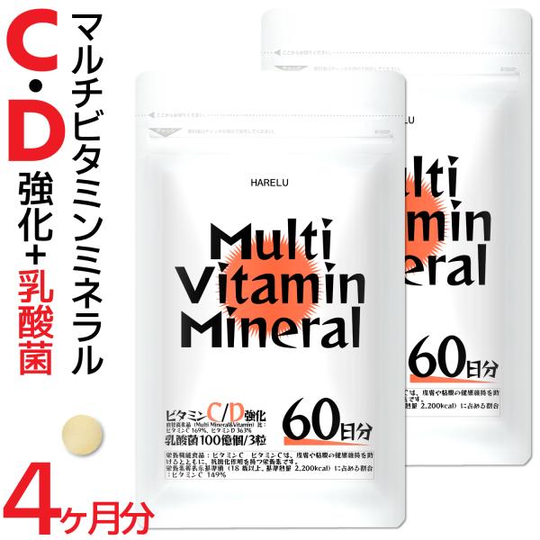マルチビタミン マルチミネラル 2ヶ月分×2袋 マルチビタミンミネラル サプリメント ビタミンA ビ...