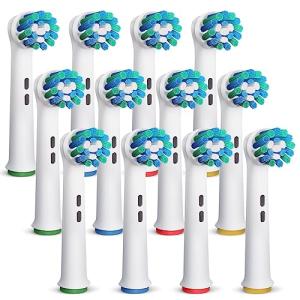 交換用歯ブラシヘッド Oral-B Braun対応 12個 プロフェッショナル電動歯ブラシヘッド ブラシヘッド 交換用 ヘッド交換用 詰め替え用 Pro 500/1000/15