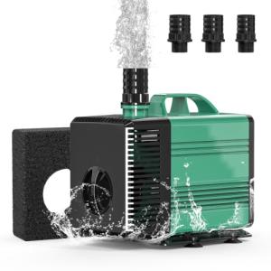 YOKEKON 水中ポンプ 100v 水槽ポンプ 排水ポンプ 最大吐出量6000L/H 最大揚程6M 105W 水陸両用 清水 海水対応