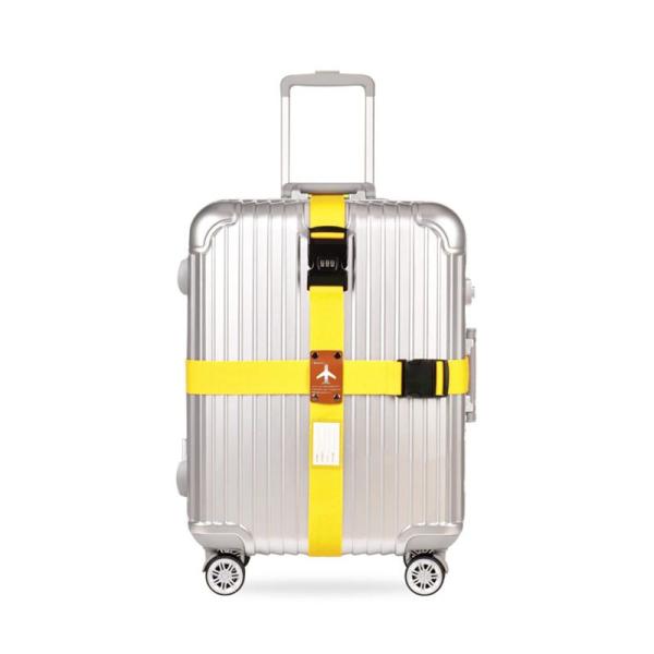 ALLMIRA スーツケースベルト 十字型 2個セット 固定ボタン ネームタグ付 3桁ダイヤル式 調...