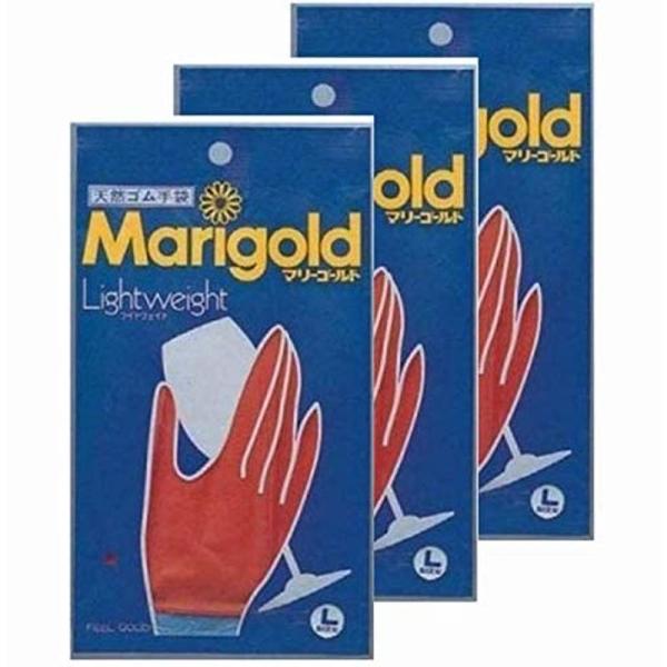マリーゴールド ゴム手袋 キッチングローブ 3個セット Lサイズ