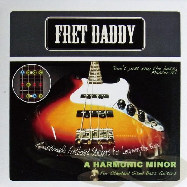 Fret Daddy スケール教則シール ベース用 ハーモニックマイナースケール (Aスケール)