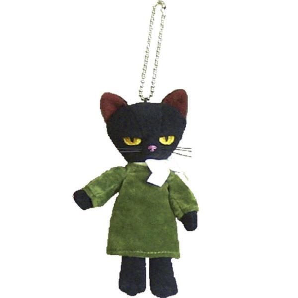 ミヌー 緑ドレス ボールチェーン付きマスコット 猫 ぬいぐるみ 高さ12cm 緑ドレス