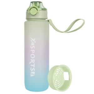 QuiExact ボトル 水筒 1リットル 大容量 BPAフリー 耐冷耐熱 1000ml 超軽量 漏れ防止 携帯便利 容量表示 アウトドア