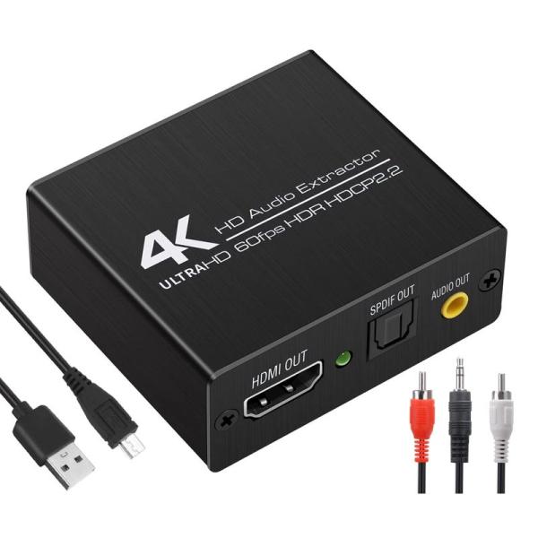 Yukidoke 4K HDMI 音声分離器 HD807 光デジタル 分離器 アナログ 出力 PS4...