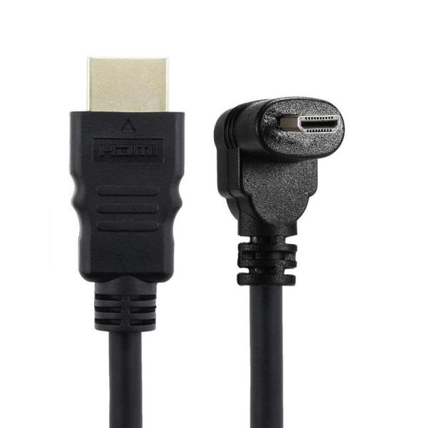 USB &amp; Down 角度付き 90度 Micro HDMI - HDMI オス HDTV ケーブル...