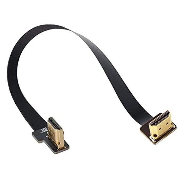 cablecc CYFPV デュアル 90度 右向き HDMI タイプA オス - オス HDTV ...