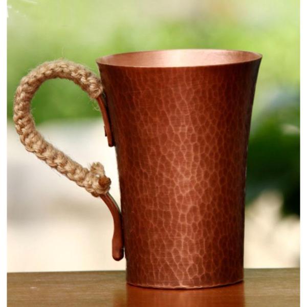 純粋な銅のマグカップ 厚い銅のティーカップ耐熱性 300ML 銅食器アクセサリー 飲料 ビール 水 ...