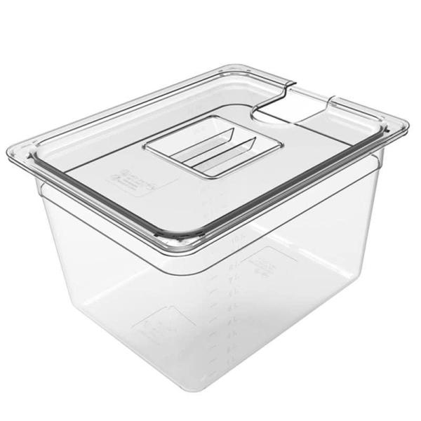 6Lスー容器蓋食品保存容器スリーブスロークッカーボックス収納ケース用の透明 低温調理器専用 フードコ...