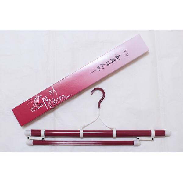 和装ハンガーＥ　帯掛け付　3段伸縮　実用的な着物ハンガー　化粧箱入 日本製