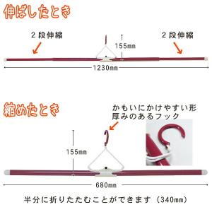 和装ハンガーC コンパクト 2段伸縮 1セット...の詳細画像1