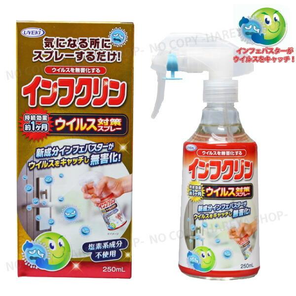 インフクリン 250ml ハンドスプレー ウイルス対策スプレー 1本【送料込】一部除く 効果は1ヶ月...