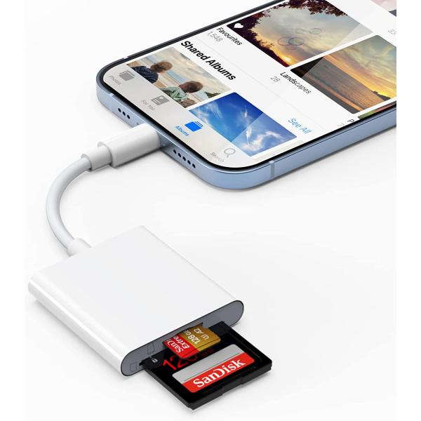 ★＼iphoneの容量、もう気にしない／★ iPhone用 SDカードリーダー 2in1 【ハレゾラ...