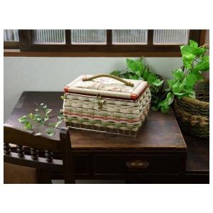 籐 かご バスケット ハンドメイドソーイングボックス おしゃれ 裁縫箱