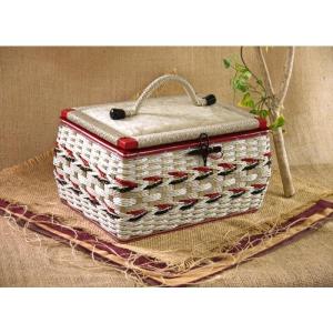 裁縫箱 おしゃれ レトロ ソーイングバスケット こうのとり ライト