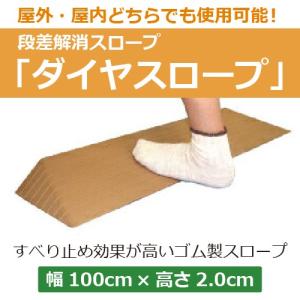 段差解消スロープ ダイヤスロープ 幅100cm×高さ2.0cm×奥行7.5cm  ビス穴あり  DS100-20【シンエイテクノ】【介護用品】【バリアフリー】 DS-100シリーズ｜harika-gift