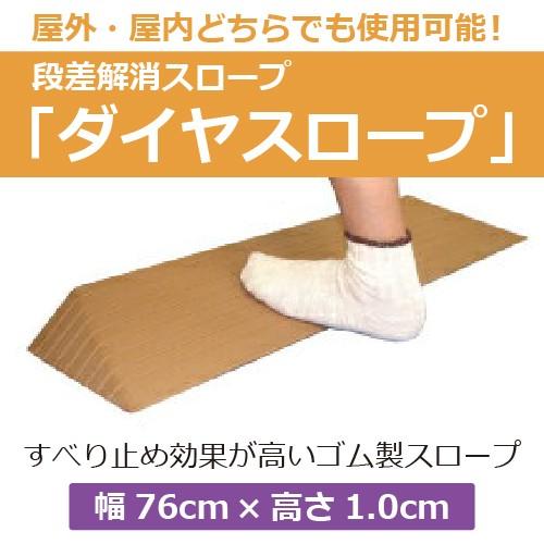 段差解消スロープ ダイヤスロープ 幅76cm×高さ1.0cm×奥行3.5cm ビス穴あり  DS76...