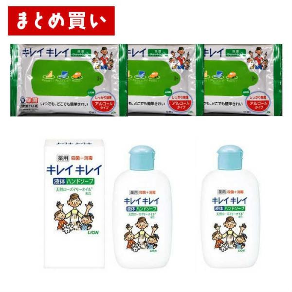 キレイキレイ薬用液体ハンドソープ120ml×2個 携帯用　キレイキレイ 除菌ウェットシート アルコー...