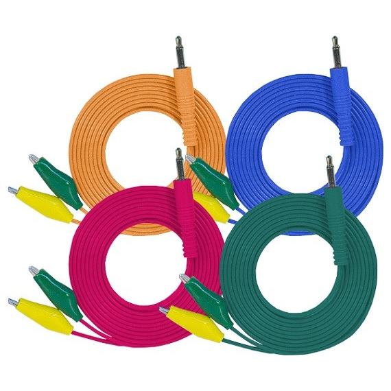 オームパルサー 用　みの虫クリップコード（1.7m）４本セット　ワニ口コード　＜宅急便発送＞