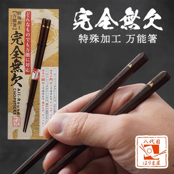 箸 すべらない 完全無欠 万能箸 漆 23cm 単品 日本製 特殊加工 八角 四角 先角 長さ 普段...