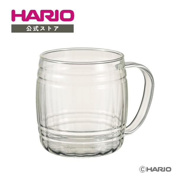 ハリオ 耐熱グラス バレル 公式 2024年新製品 耐熱ガラス ビール ウイスキー マグ 樽型 ホッ...