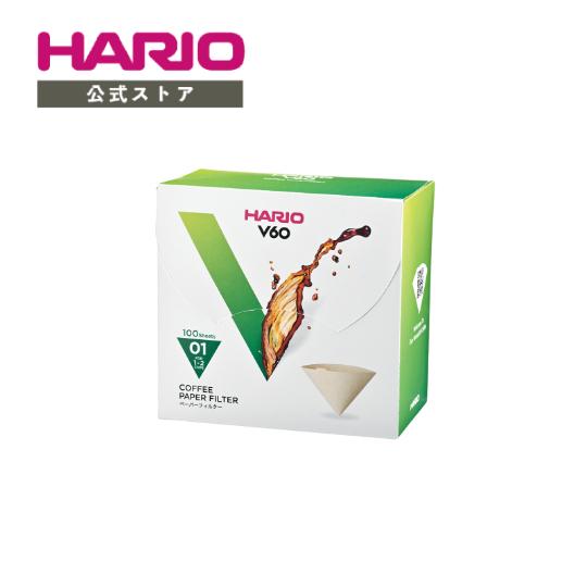 ハリオ  V60ペーパーフィルター01みさらし 100枚箱入り VCF-01-100MK 円すい形 ...