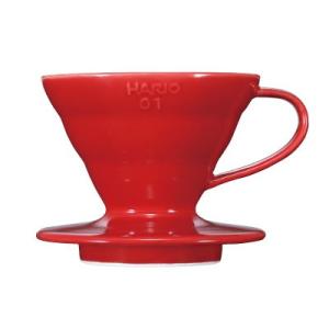 HARIO 公式 V60 透過ドリッパー01 セラミック レッド 赤 日本製 1〜2杯用 VDCR-01-R 旧VDC-01R 陶器 磁器製 円錐型 コーヒードリッパー おしゃれ ハリオ
