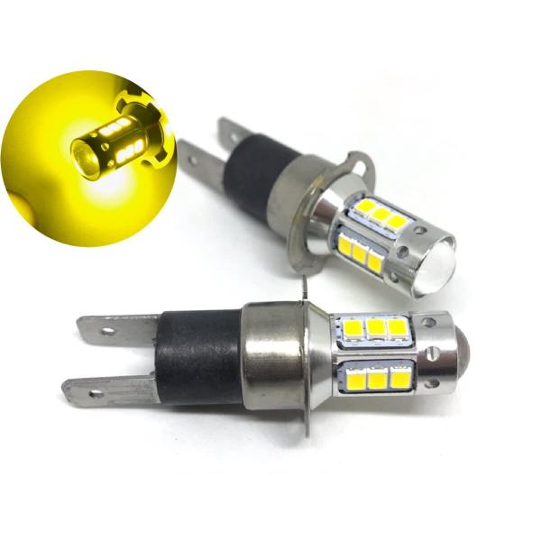 LED フォグランプ H3C 左右2個セット 3000k イエロー H3Dにも 2835smd プロ...