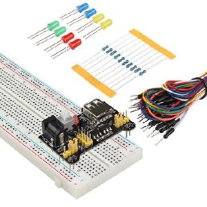 Smraza 3.3V/5V Power Supply Module for Arduino + 830 Tie Points Solderless Breadboard + 65pcs Jumper Wire for Arduino Uno Mega2560_並行輸入
