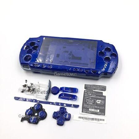交換用Sony PSP 2000コンソールフルハウジングシェルカバー ボタンセット付き ブルー_並行...