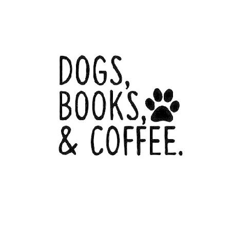 JS Artworks Dogs Books ＆ Coffee Vinyl Decal Sticke...