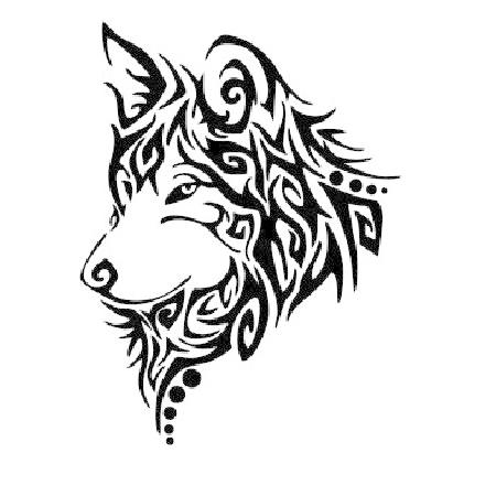 JS Artworks Tribal Wolf Head Vinyl Decal Sticker (...