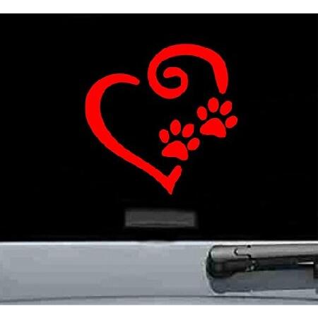 JS Artworks Swirly Heart Pawprint Vinyl Decal Stic...