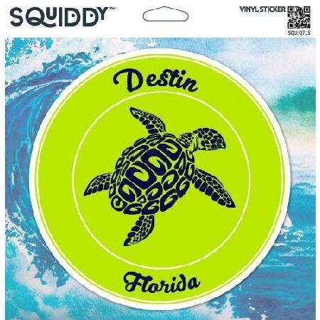 Squiddy Destin Florida Turtle Beach - ビニールステッカー(高さ...