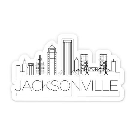 Squiddy Jacksonville Florida City Skyline - ビニールステ...