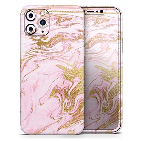 Design Skinz Rose Pink Marble ＆ Digital Gold Frost...
