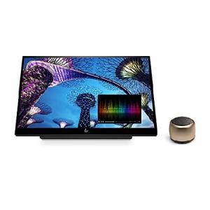 HP E14 FHD (1920x1080) Portable Monitor Travel Bundle with USB Type-C and Micro Bluetooth Speaker with Professional Sound, Built-in Microphon_並行輸入