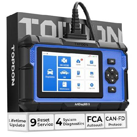TOPDON AD600S OBD2 診断機、ABS/SRS/AT/エンジン用故障診断機、9つのリセ...