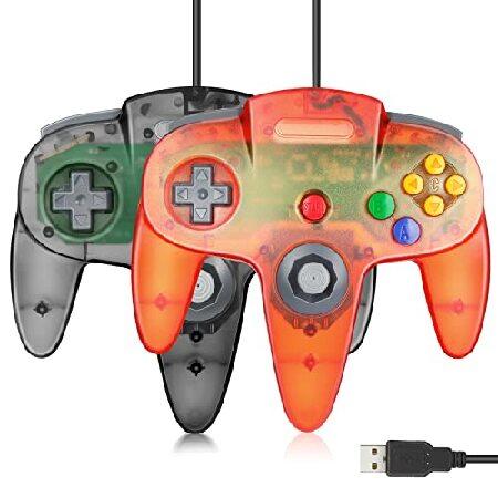 FISUPER USB N64コントローラー 有線ビデオゲームコントローラー USBゲームパッド W...
