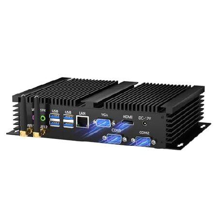 Kinupute ファンレスミニPC、産業用デスクトップコンピュータ i7-1165G7 最大4.7...