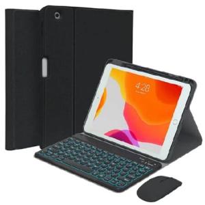 QYiiD バックライトキーボードケース iPad Pro 12.9インチ 2017/2015 (旧モデル 第2世代/第1世代) 用 磁気的に取り外し可能なワイヤレスキーボードマウ_並行輸入